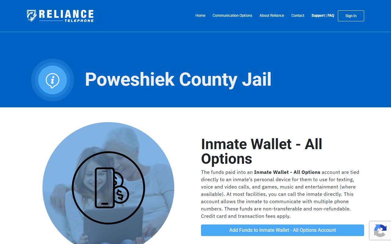 Poweshiek County Jail Reliance voicemail information